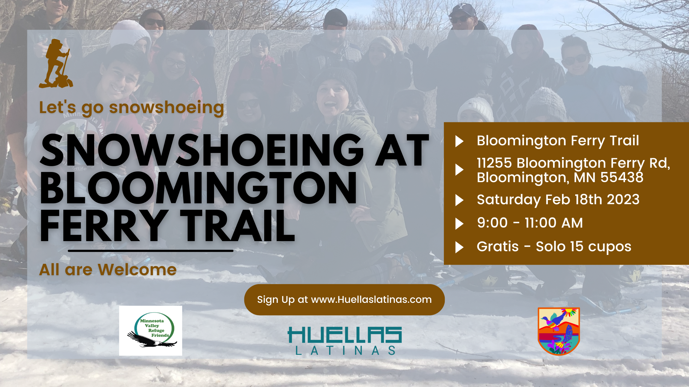 Snowshoeing at Bloomington Ferry Trail
